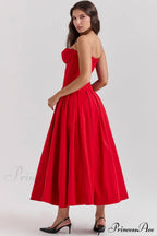 Lady Black Stylish Strapless Midi Dress image 26