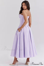 Lady Black Stylish Strapless Midi Dress image 35
