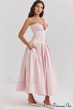 Lady Black Stylish Strapless Midi Dress image 20