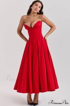 Lady Black Stylish Strapless Midi Dress image 24