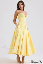Lady Black Stylish Strapless Midi Dress image 39
