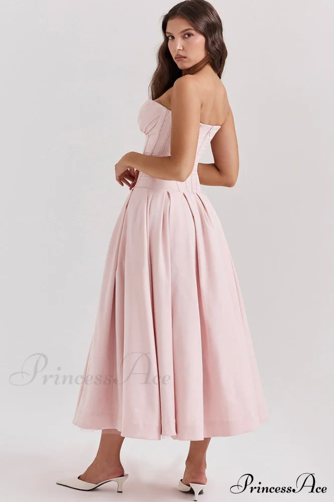 Lady Black Stylish Strapless Midi Dress image 21