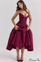 Lady Black Stylish Strapless Midi Dress image 29