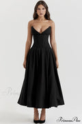 Lady Black Stylish Strapless Midi Dress image 1