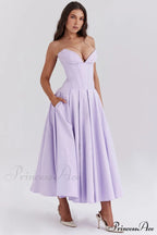 Lady Black Stylish Strapless Midi Dress image 34