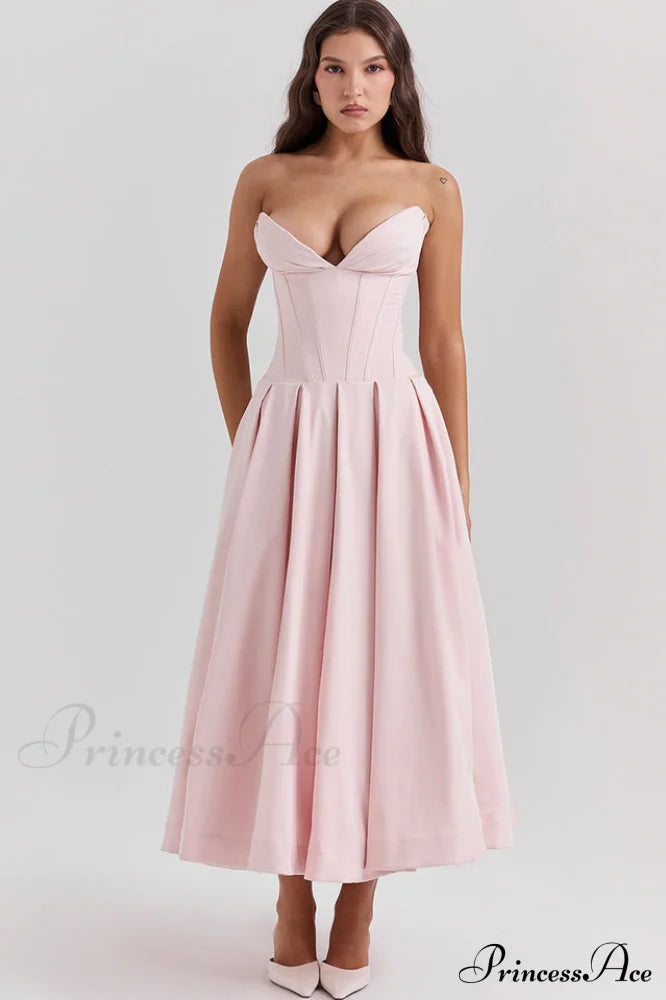 Lady Black Stylish Strapless Midi Dress image 18