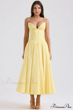 Lady Black Stylish Strapless Midi Dress image 38