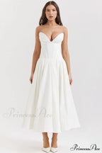 Lady Black Stylish Strapless Midi Dress image 11