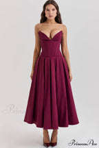 Lady Black Stylish Strapless Midi Dress image 27