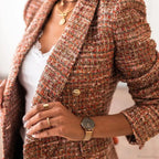 Lady Elegant Double-breasted Check Slim Long-sleeved Blazer image 2