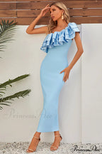 Lakelynn Ruffle Stylish Blue Maxi Dress image 4