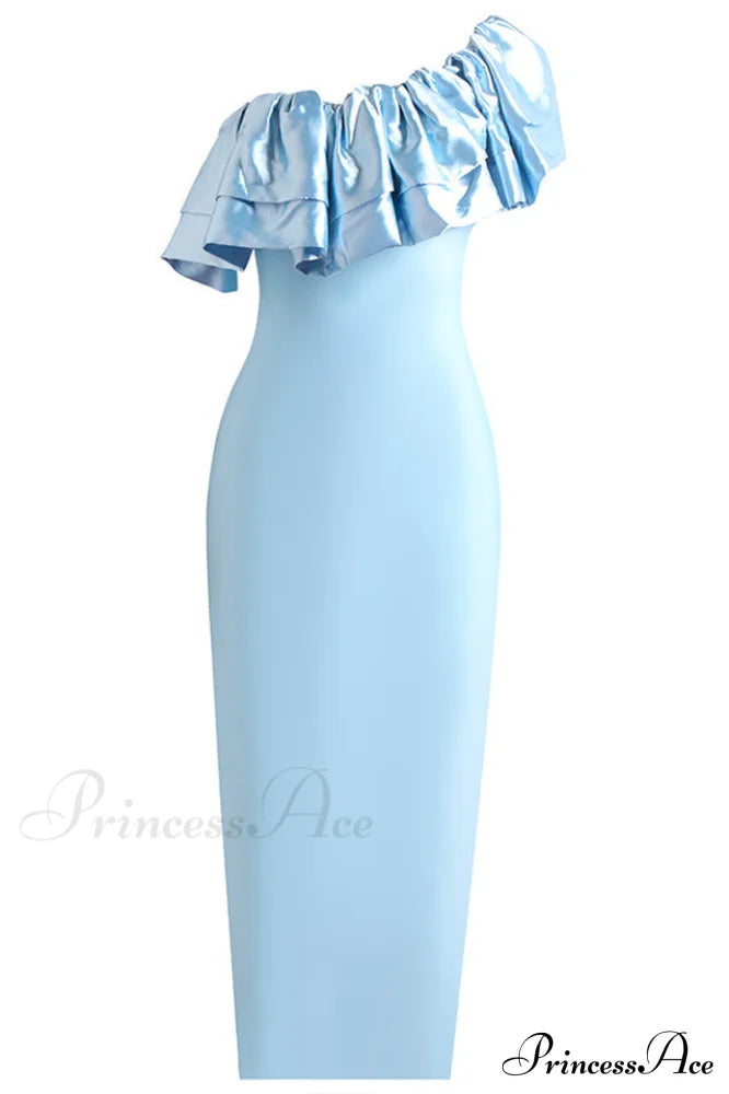 Lakelynn Ruffle Stylish Blue Maxi Dress image 6