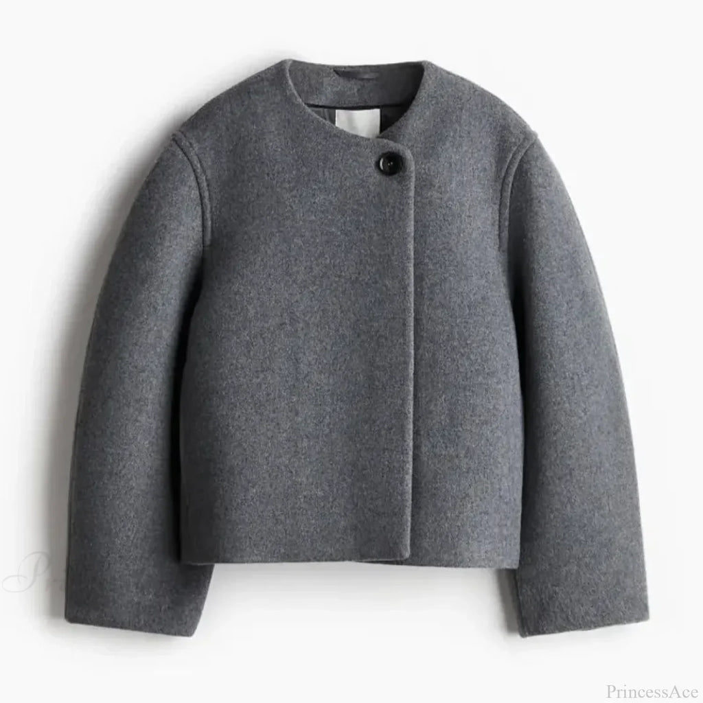 Lamb Wool Lapel Full Sleeve Overcoat image 4