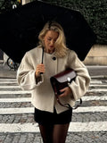 Lamb Wool Lapel Full Sleeve Overcoat image 1