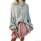 Lantern Sleeve Stand Collar Cardigan image 9