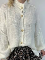 Lantern Sleeve Stand Collar Cardigan image 4