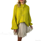 Lantern Sleeve Stand Collar Cardigan image 10