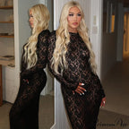 Lantern Sleeve V-neck Maxi Dress image 2