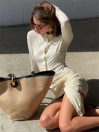 Lapel Pleated See-Through Mini Dress image 5