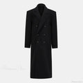 Lapel Woolen Double-Breasted Shoulder Pad Overcoat image 4