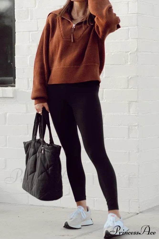 Lapel Zipper Sweater image 8