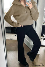 Lapel Zipper Sweater image 3