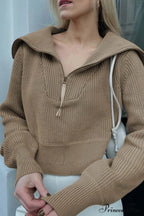 Lapel Zipper Sweater image 1