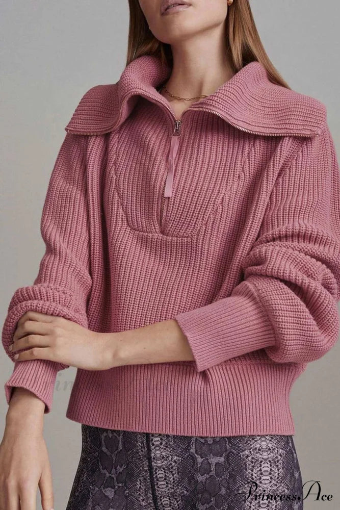 Lapel Zipper Sweater image 14