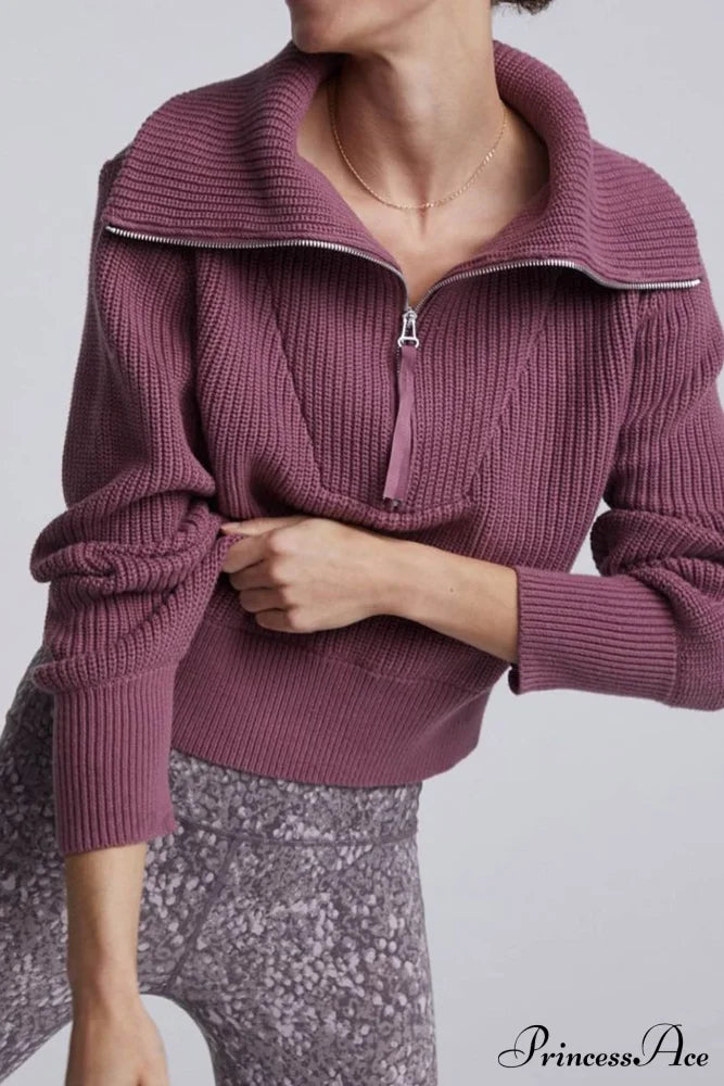 Lapel Zipper Sweater image 16