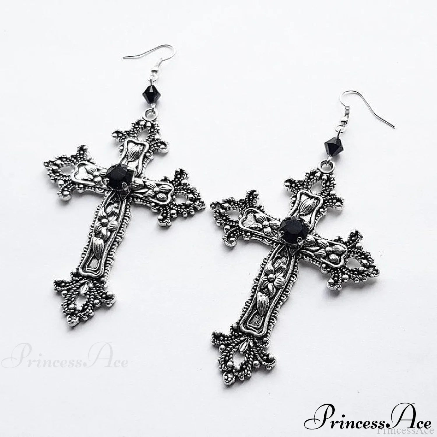 Large Detailed Cross Drill Pendant Jewel Necklace image 6