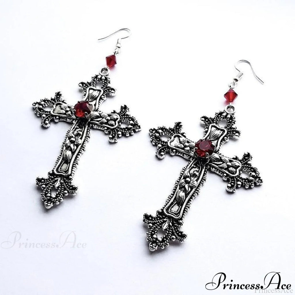 Large Detailed Cross Drill Pendant Jewel Necklace image 7