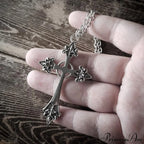 Large Detailed Cross Drill Pendant Jewel Necklace image 8