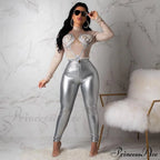 Latex Faux PU Leather Pants image 1