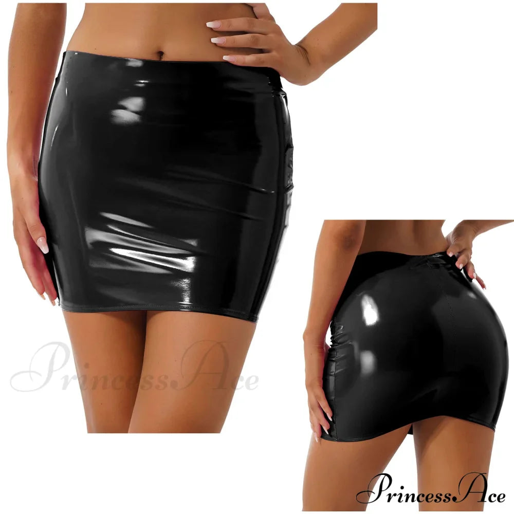 Latex Patent Leather Miniskirt image 7