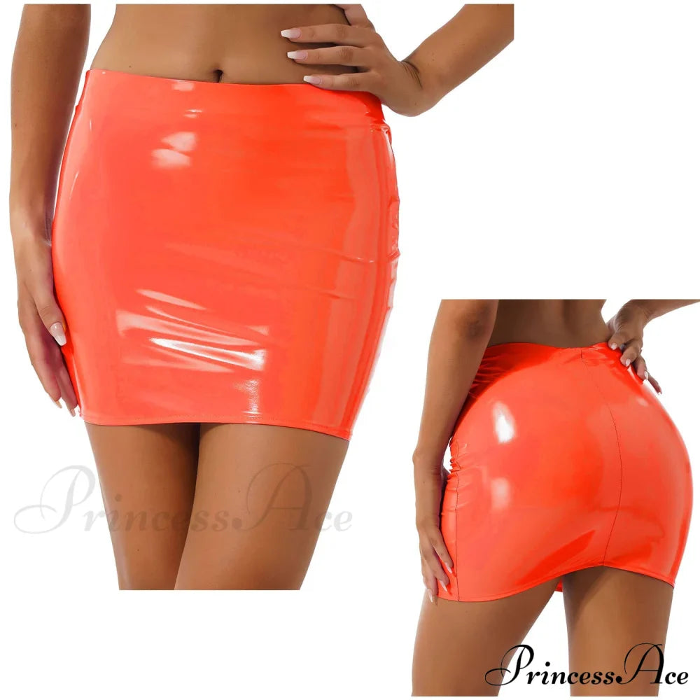 Latex Patent Leather Miniskirt image 8
