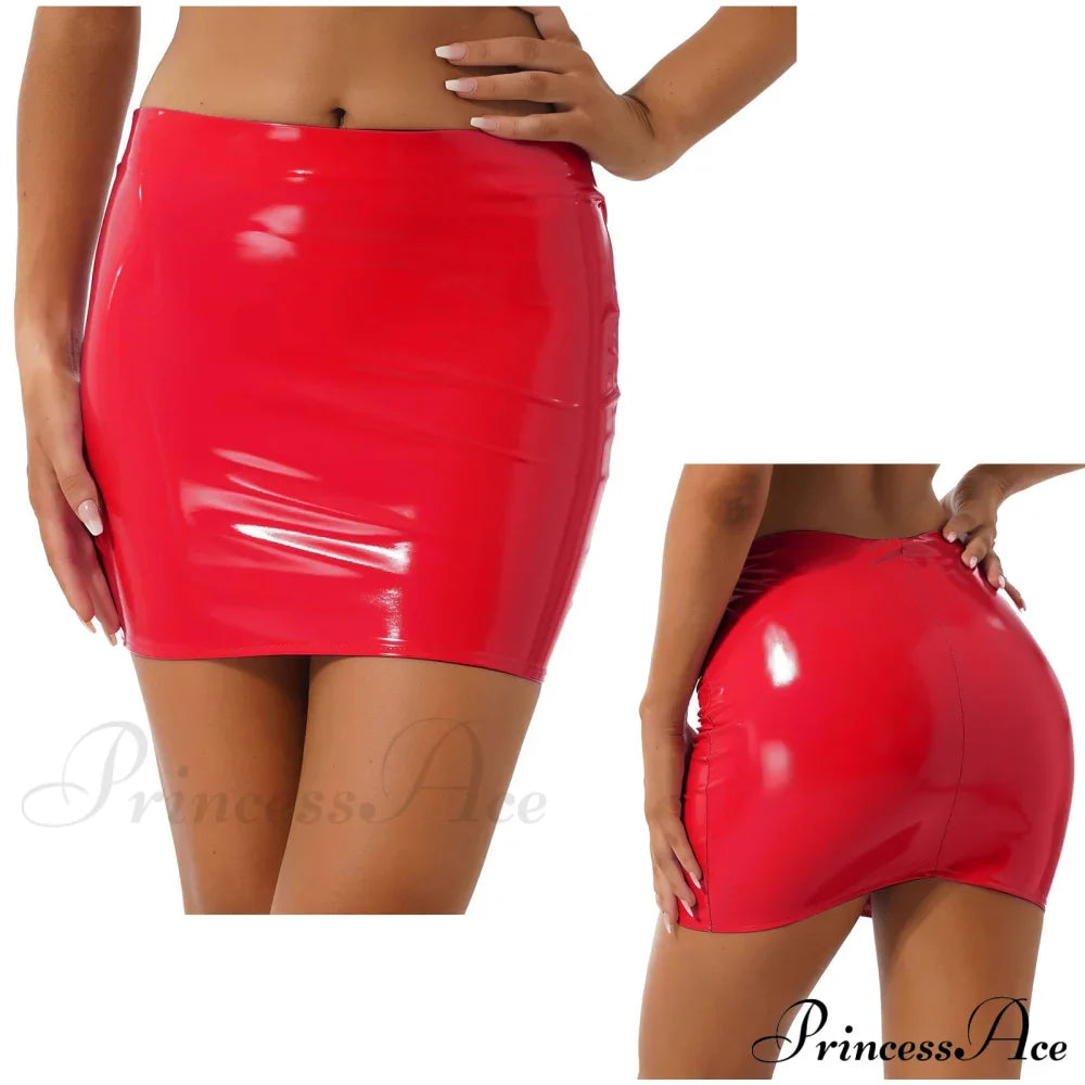Latex Patent Leather Miniskirt image 6