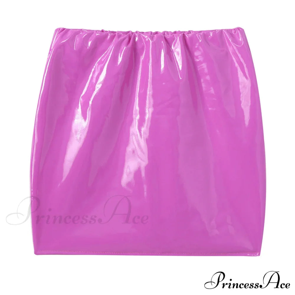 Latex Patent Leather Miniskirt image 4