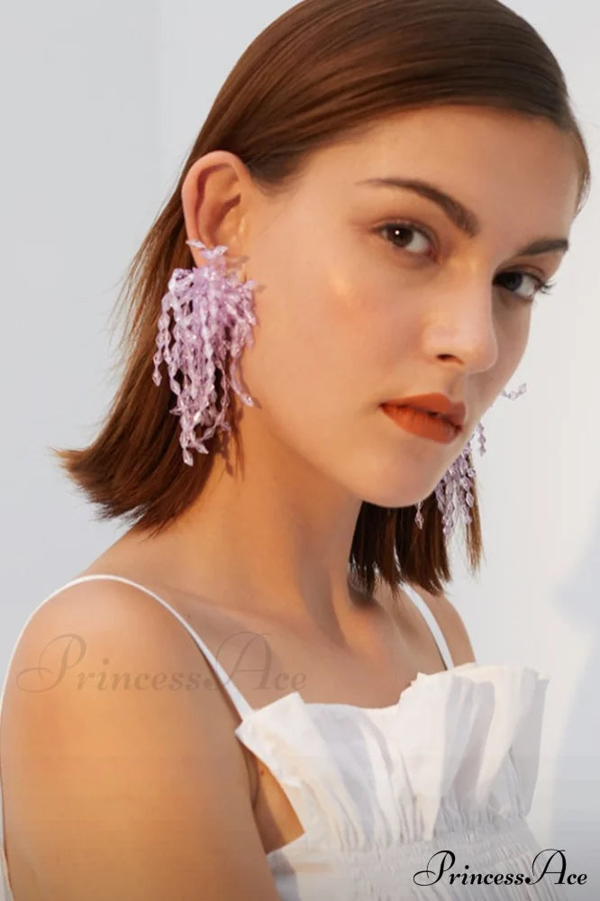 Lavender Elegant Diamond Earrings image 5