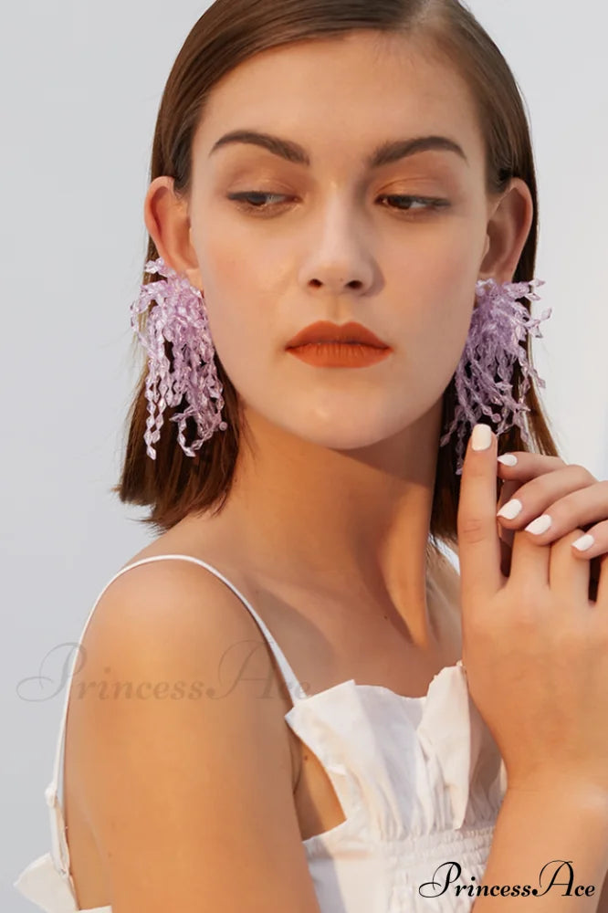 Lavender Elegant Diamond Earrings image 2