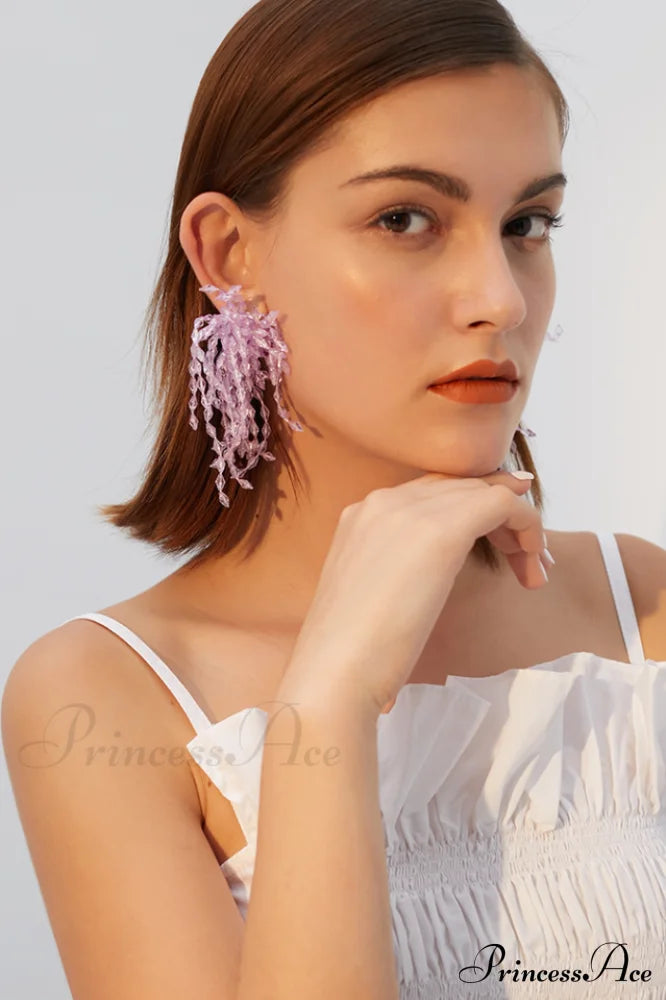 Lavender Elegant Diamond Earrings image 3