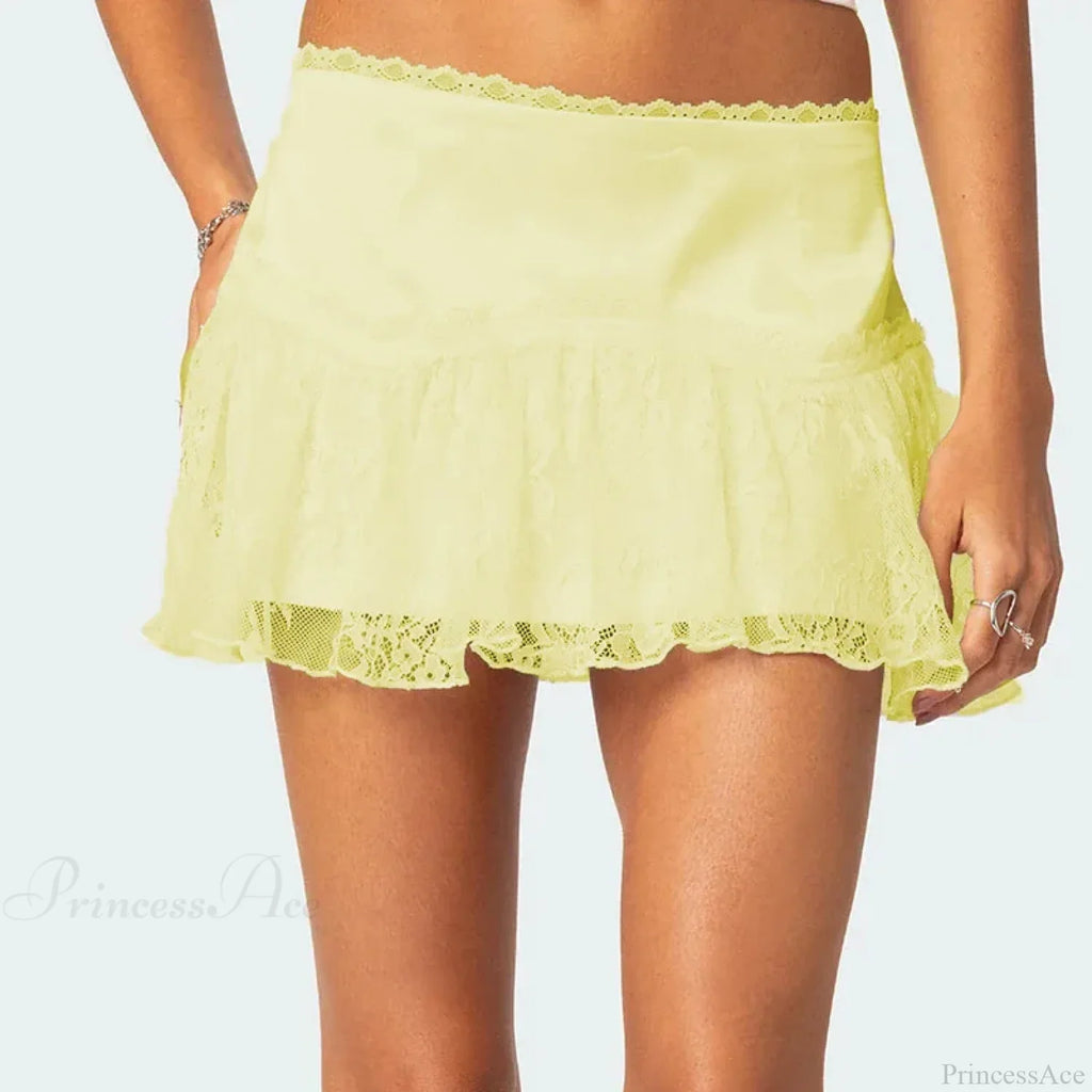 Layered Lace Flowy Ruffle Skirt image 7