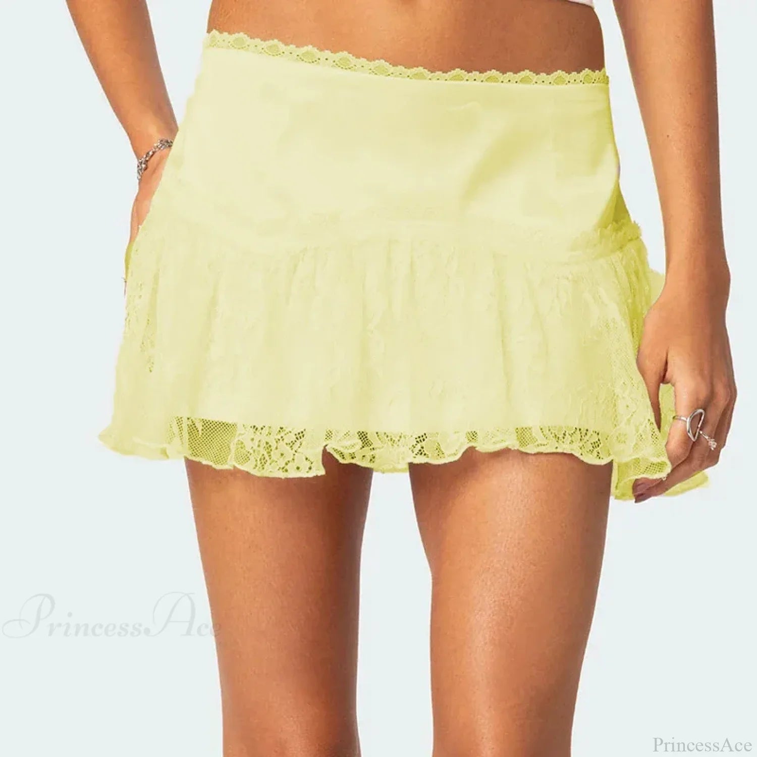 Layered Lace Flowy Ruffle Skirt image 7