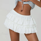 Layered Lace Trim A-Line Skirt image 6