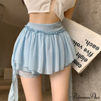 Layered Mesh Stylish Ruffle Mini Skirt image 10