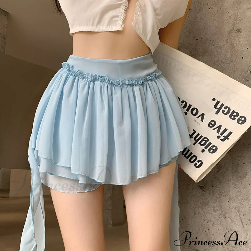 Layered Mesh Stylish Ruffle Mini Skirt image 10