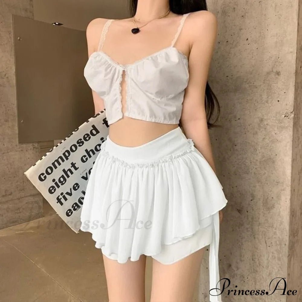 Layered Mesh Stylish Ruffle Mini Skirt image 7
