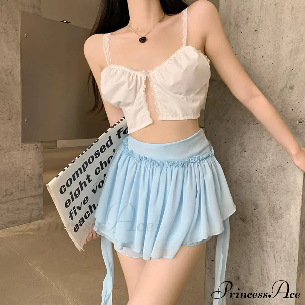 Layered Mesh Stylish Ruffle Mini Skirt image 4