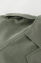 Lazy Casual Chic Wide Collar Tie Waist Trench Coat image 5
