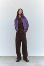 Lazy Loose High Collar Long Sleeve Cardigan image 2