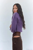Lazy Loose High Collar Long Sleeve Cardigan image 5
